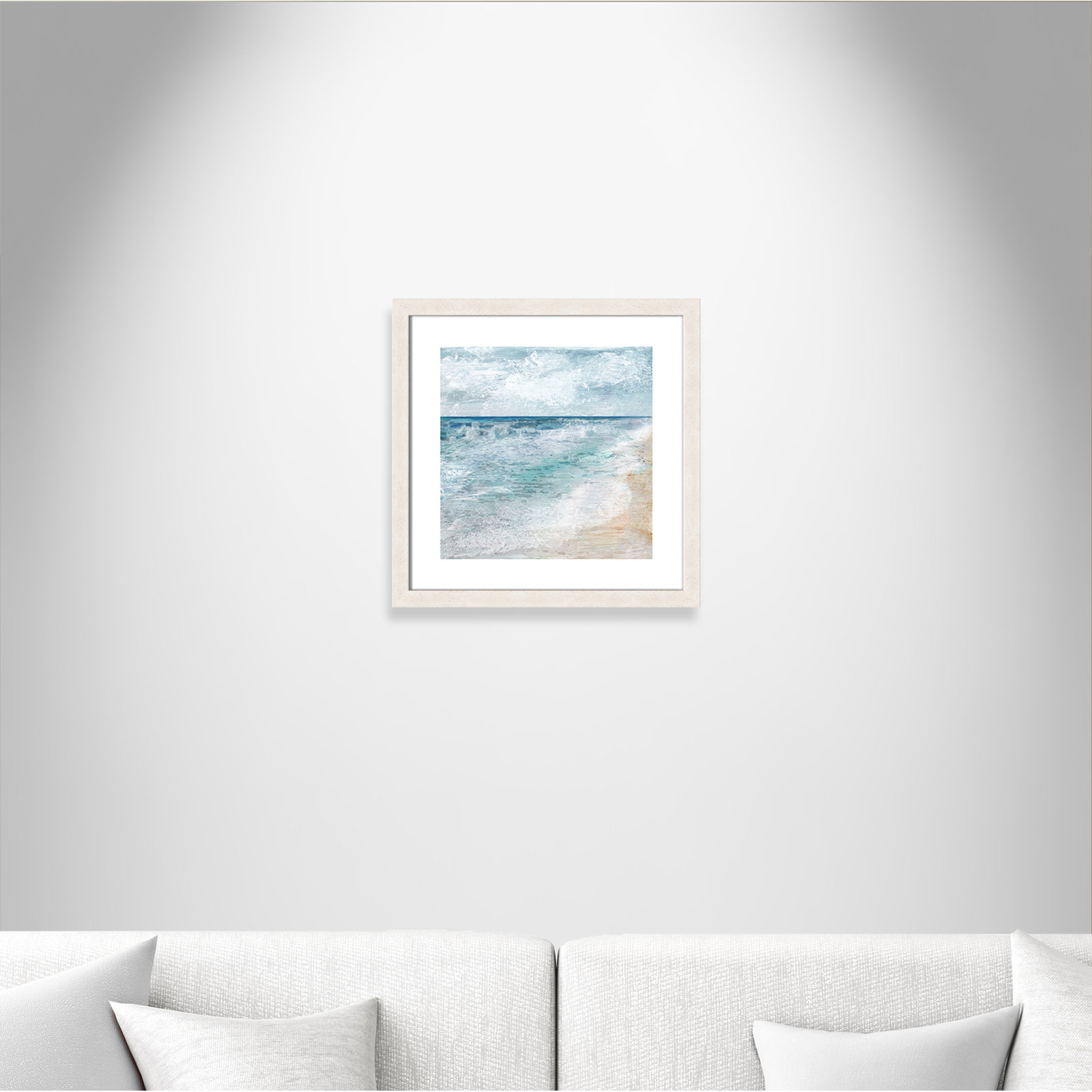Basel "Shore Walk" Print, White Woodgrain, 17.5" H x 17.5" W x 1.13" D