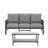 2 Piece Outdoor Patio Set, 70” All-Weather Metal 3-Seat Metal Patio Sofa And Rectangular Coffee Table  Frame With Gray Cushions-1547054535-1547054534