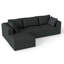 Canapé modulaire en velours côtelé en L 103,5 po pour salon, siège modulaire en velours côtelé avec repose-pieds, aucun assemblage requis (3 places + repose-pieds)-129222244