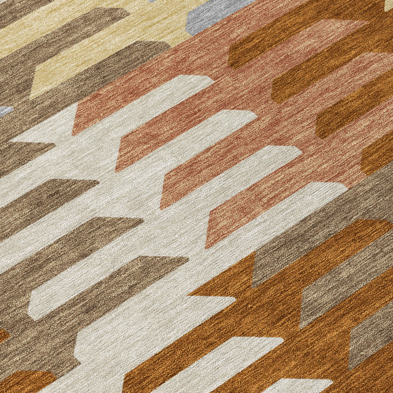 Machine Washable Indoor/Outdoor Aten ACN2328 Geometric Rug, Rectangle 10' x 14'
