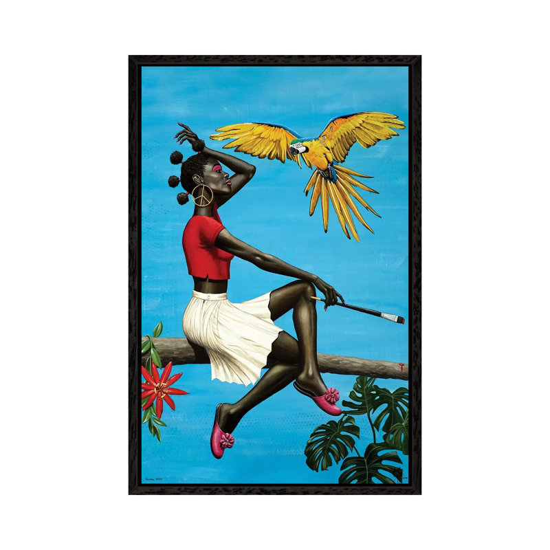 Natural Mystic 1 Piece Painting on Canvas, 101.6cm H x 66.04cm W x 3.81cm D, Black Framed