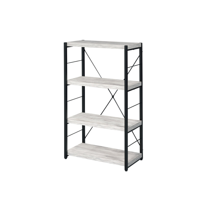 Jurgen Antique White & Black Finish Bookshelf