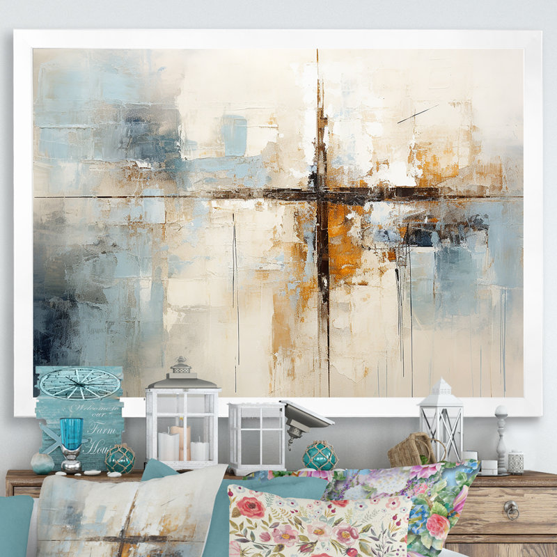«Minimalisme Christianity Cross Dream I», art mural, Impression encadrée, H 34 po x l 44 po, Blanc