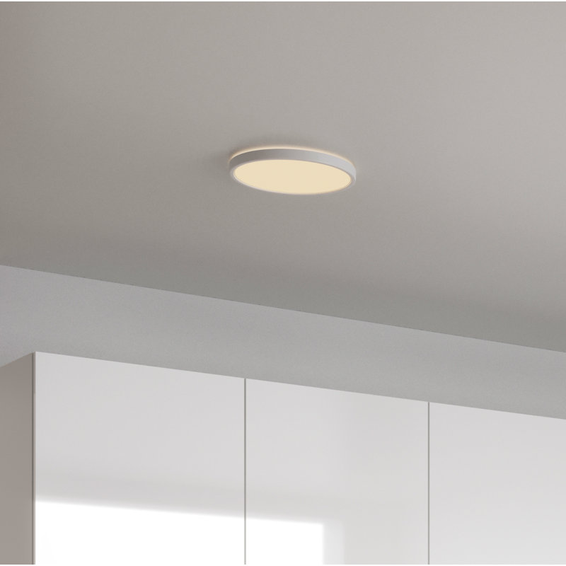 LED Flush Mount, 2.3cm H x 29cm W x 29cm D, White