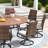 8-Person Outdoor Dining Set with 60" Round Dining Table and 8 Swivel PE Rattan Chairs & Cushions-123132518