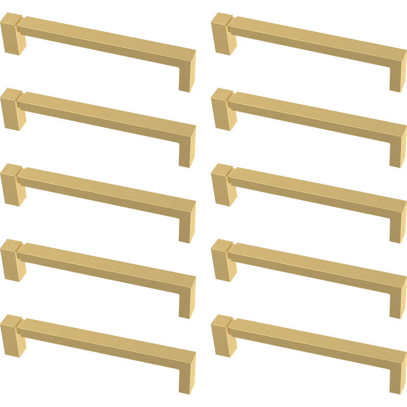 Ensemble de poignées barre asymétrique 5,0625 po, Laiton brossé, 5.06"