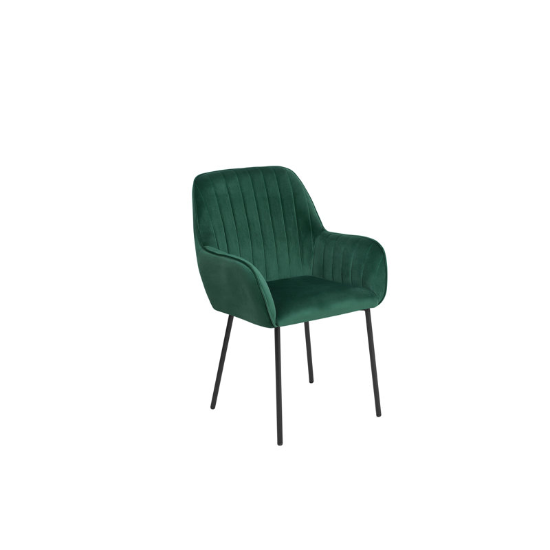 Leah 42cm H Velvet Upholstered Side Chair, Green