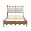 Cadre de lit plateforme en bois au design festonné vintage avec tête de lit rembourrée-1831281296