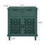  Armoire de rangement 2 portes 2 tiroirs, buffet d'appoint avec portes sculptées, vert foncé