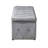 1 Piece Rectangular Storage Ottoman Short Velvet With 2 Set Ottomans (Light Gray)