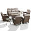 Ensemble de conversation pour canapé 8 pièces à dossier haut avec chaises pivotantes et table de foyer d'extérieur 8 pièces-331691666-479074890