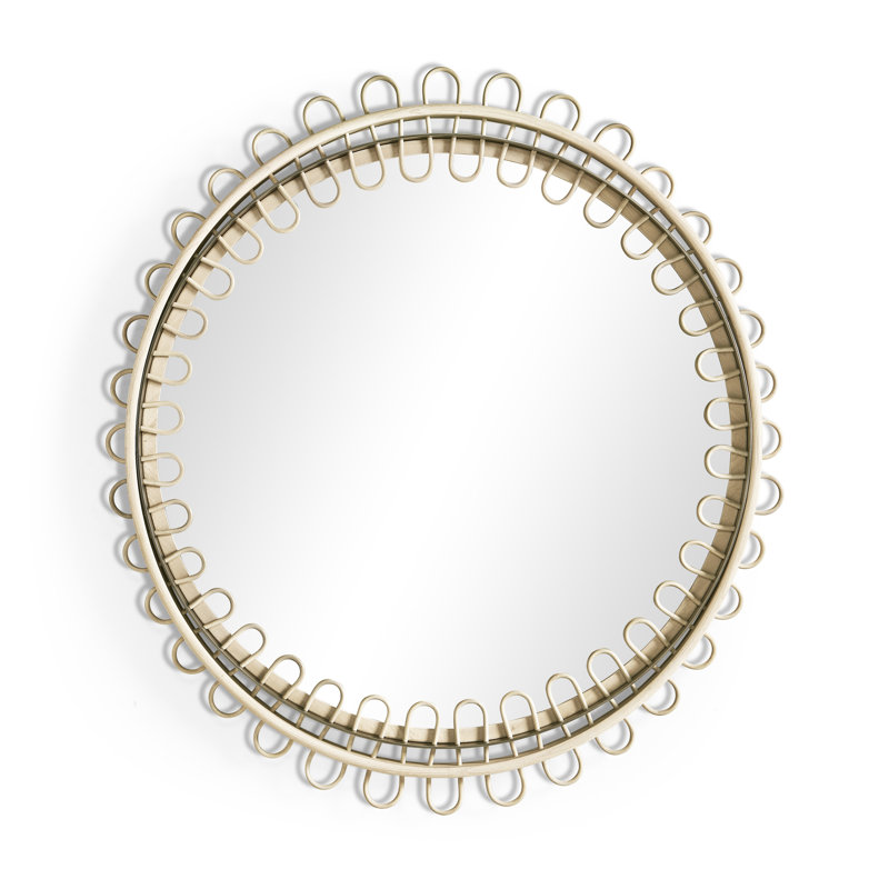 Water Round Rattan Wall Mirror