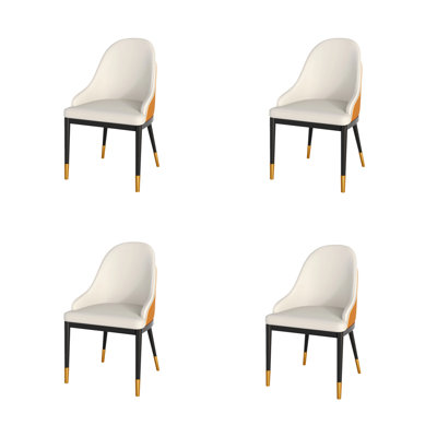 Chaise d'appoint rembourrée en cuir moderne, chaises de salle à manger avec cadre en fer pour la cuisine, le bar et le salon