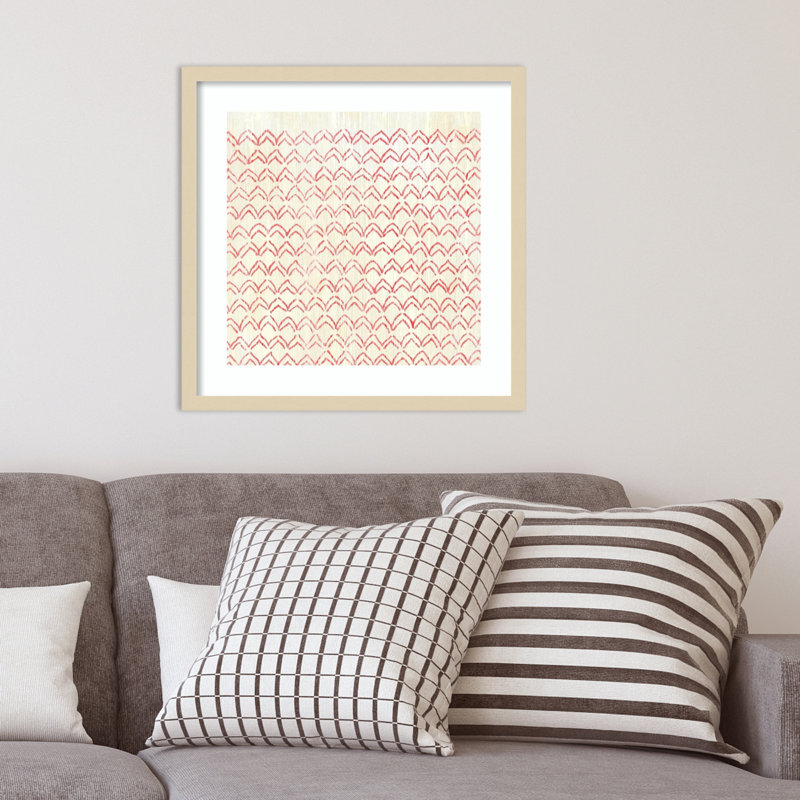 «Moura Weathered Patterns in Red VI» par June Erica Vess - reproduction d'art encadrée, Brun, H 41 po x l 41 po x P 1 po