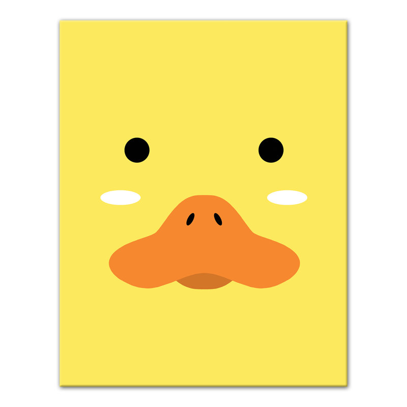 Duckling Face - Wrapped Canvas Graphic Art, 16" H x 16" W x 1.25" D
