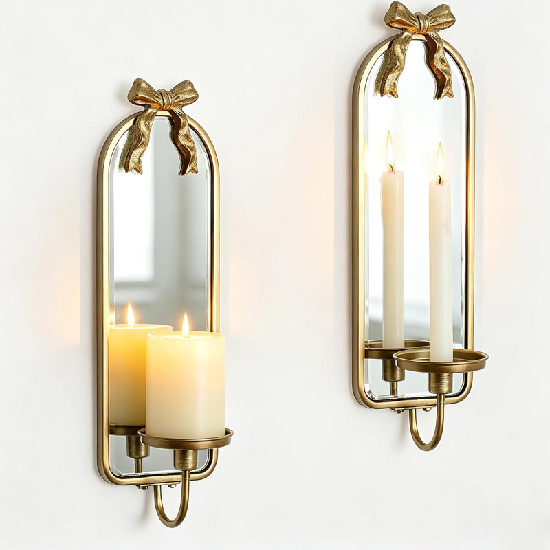 Modern Decorative Wall Candle Holder Set of Two for Bedroom