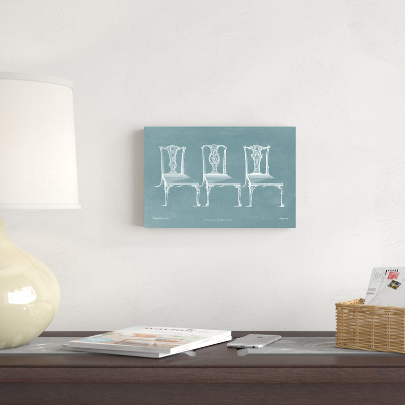 " Design For A Chair III " by Thomas Chippendale Painting Print, 8" H x 12" W x 1.25" D