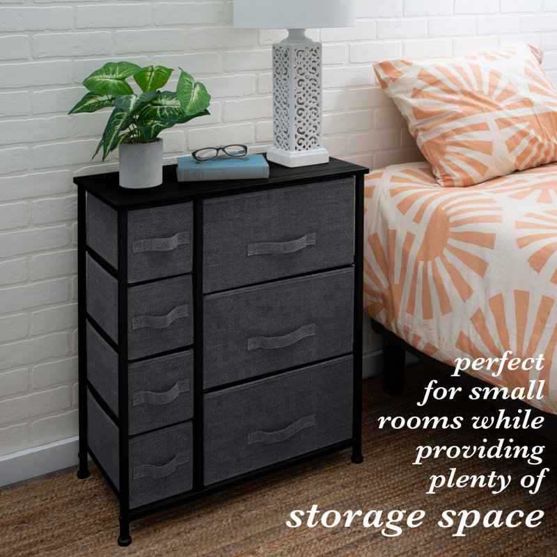  7 Drawer 25" Inch Dresser, Gray