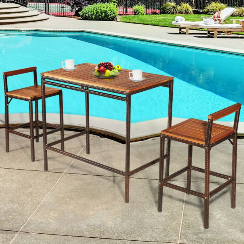 2 - Person Patio Dining Set with Rectangular Table
