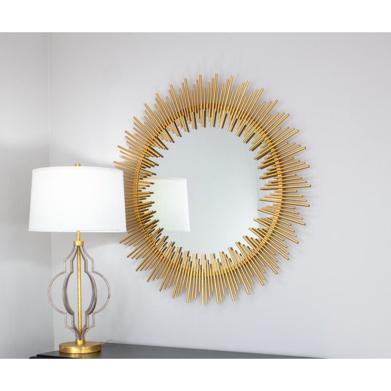 Pierre Sunburst Metal Mirror, Gold