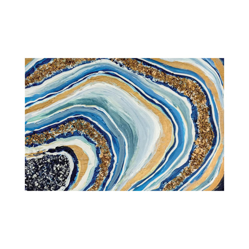 Blue Geode - Wrapped Canvas Print, 20.32 cm H x 30.48 cm W