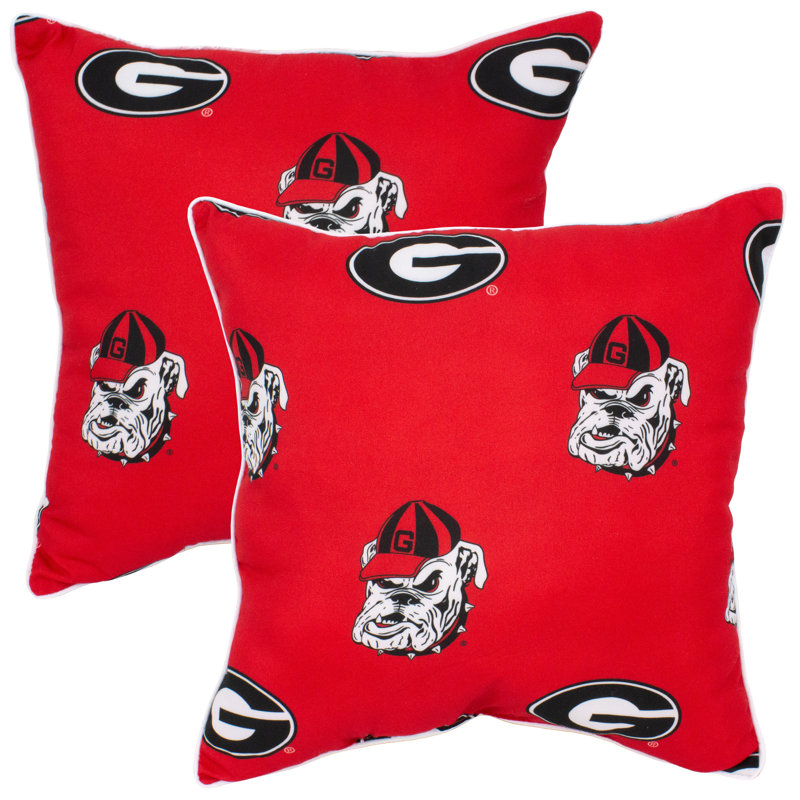 NCAA Square Pillow Cover & Insert, Georgia