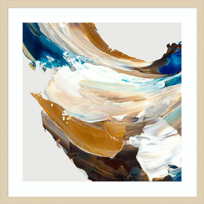 «Crashing Blue» par Jacob q, impression sur bois encadrée