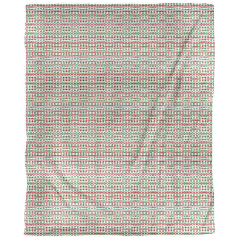 Tissu en losanges de fête, Vert / Rouge, L 58 po x l 36 po, Faux lin