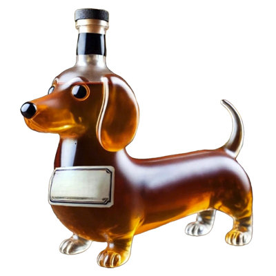 Bouteille d'eau Whisky pour teckel Bouteille de vin en verre à haute teneur en borosilicate pour brasser des bouteilles de vin