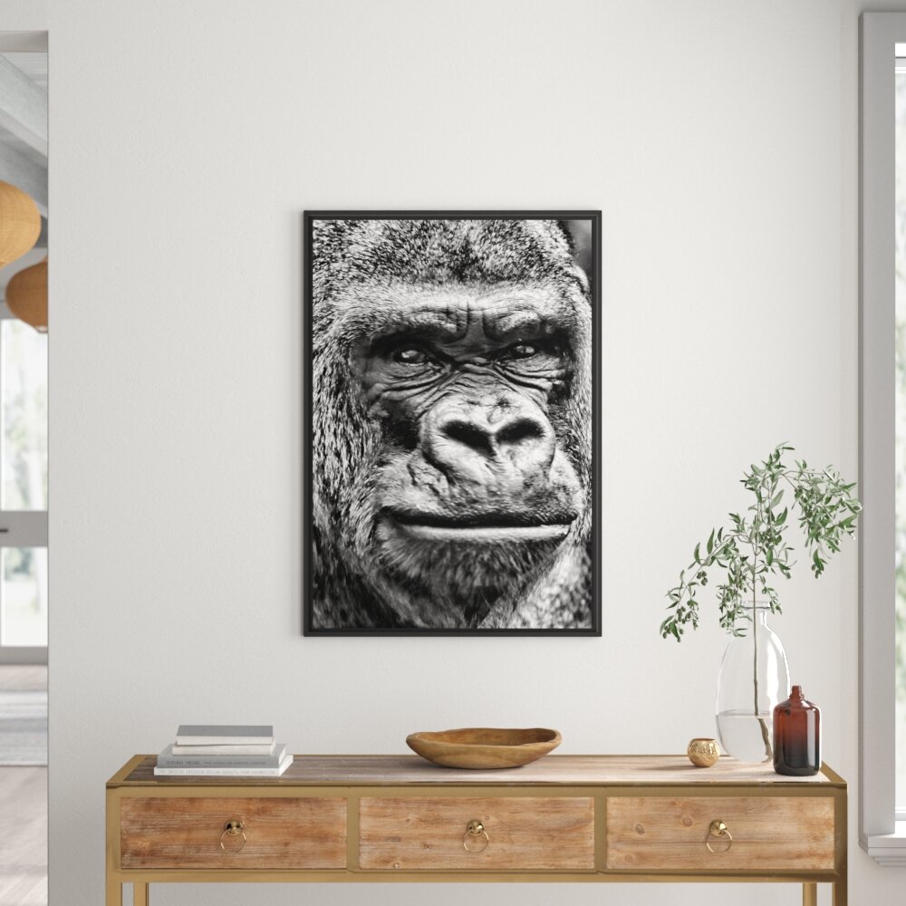 Gerahmtes Wandbild stolzer Gorilla