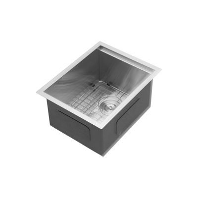 15" Undermount Sink In Kitchen Area, 15*19*10 Inch Stainless Steel, Workstation Option Type Version Type, T304 16G, Sound Mitigation Feature Version, Unobstructed Drain Capacity, Brushed Nickel