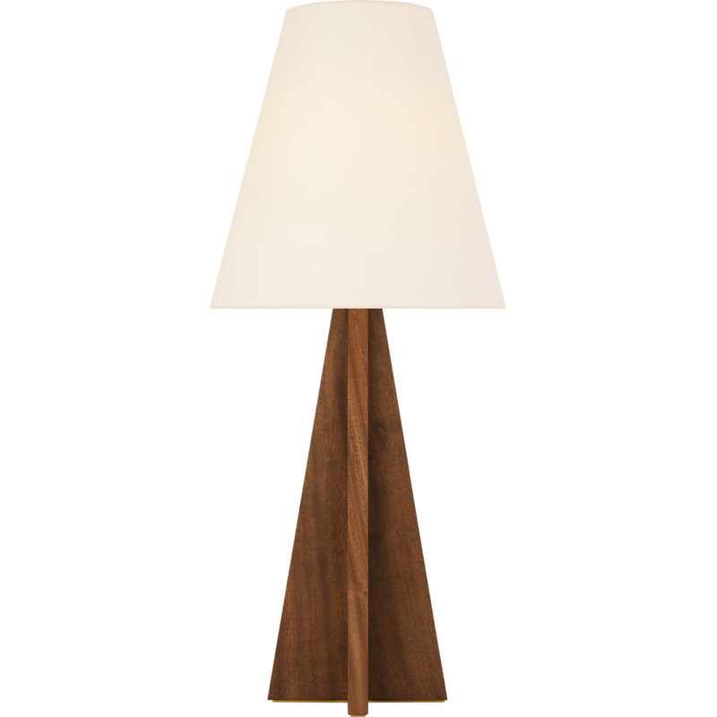 Crue 34" Table Lamp with Linen Shade, Natural Walnut