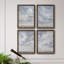 Ciel bleu I - ensemble de 4 reproductions d'art sur toile encadrées-183049724-183049723