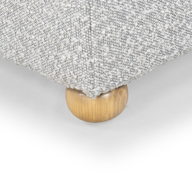 Becka Square Boucle Storage Ottoman, Gray Boucle