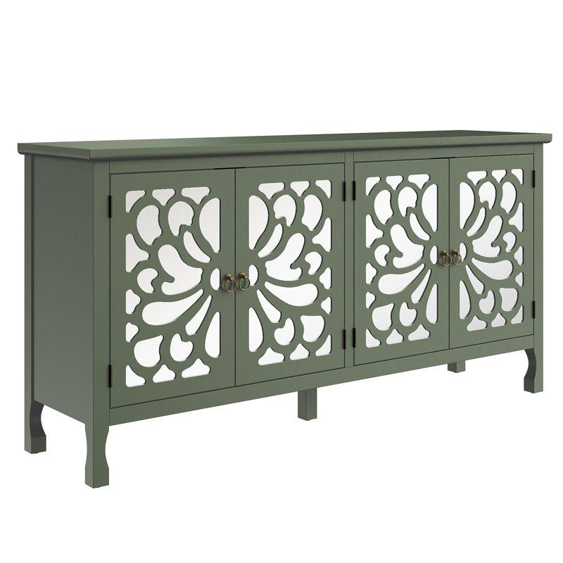 Buffet 63 "sculpté avec porte miroir, Vert