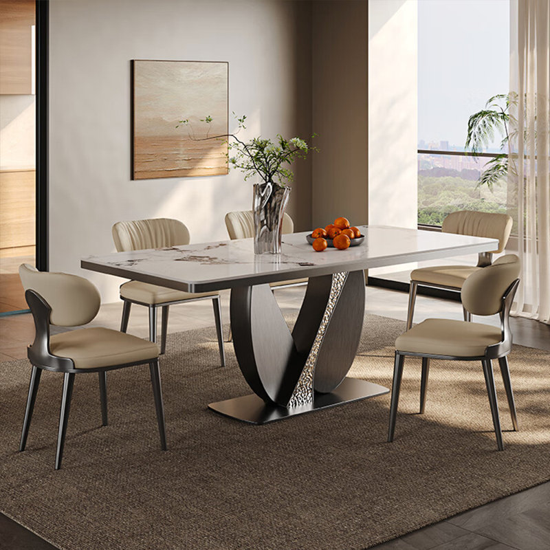 Light luxury modern simple dining table, 29.53"H x 70.87"L x 35.43"W