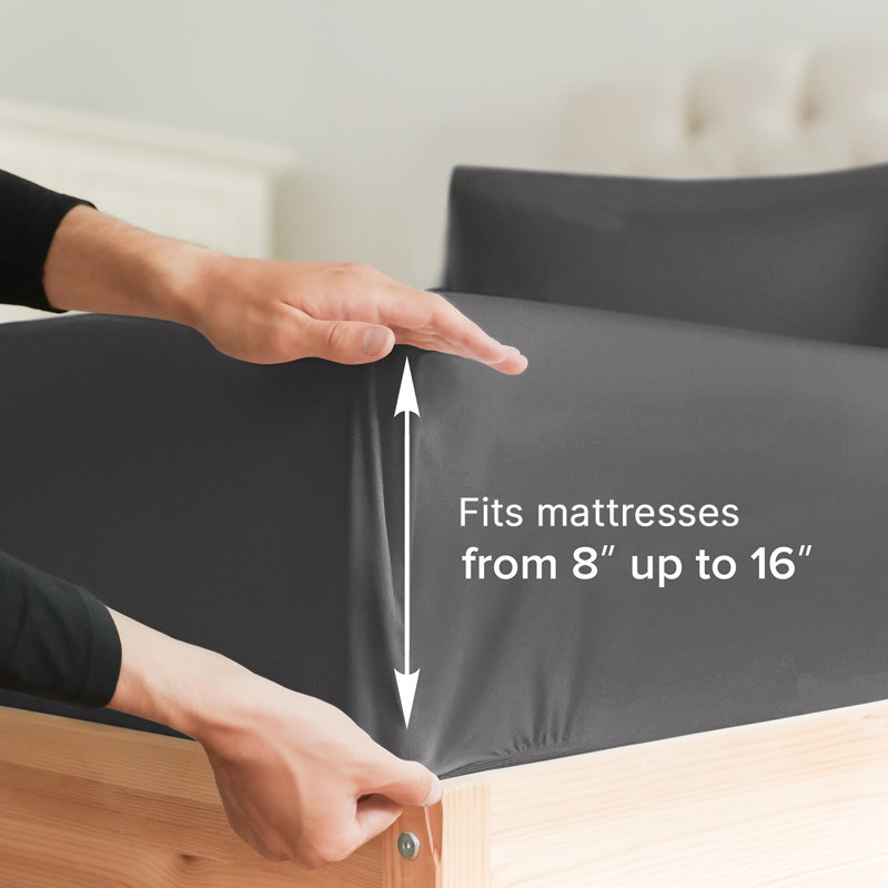 Full Size Charcoal Microfiber Deep Pocket Sheet Set