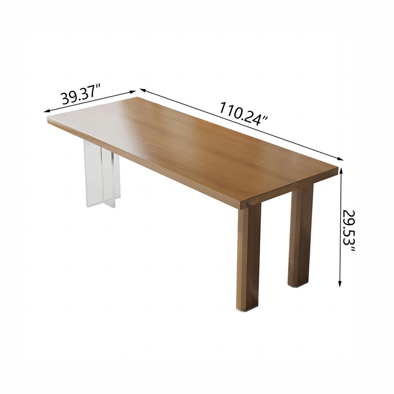 Bureau rectangulaire en bois massif Burlywood, H 29,53 po x l 110,24 po x P 39,37 po
