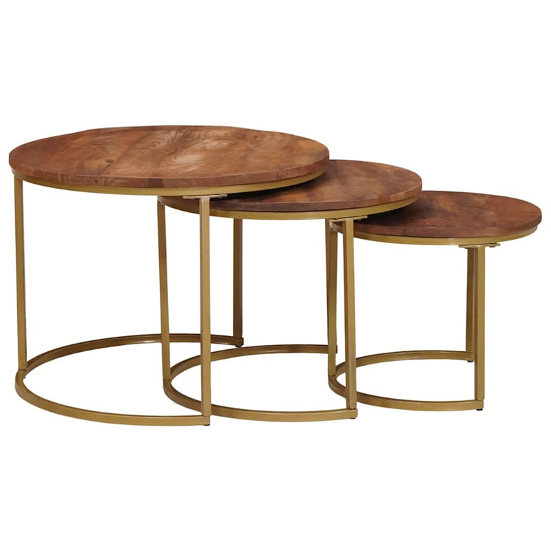 Coffee Table, Honey Brown, 40cm. H x 54cm. L x 54cm. W, Gold