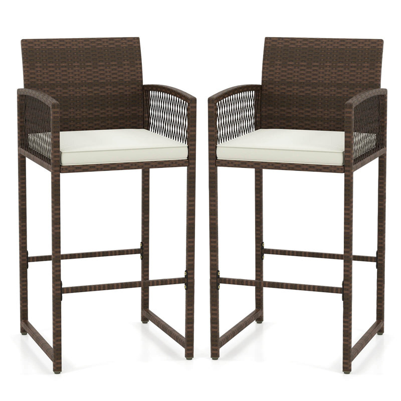 Tabourets de bar avec chaises et accoudoirs, 2