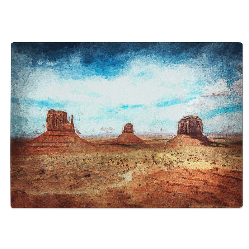 Glass Monument Valley in Tribal Park Chopping Board, 39 cm W x 28.5 cm L