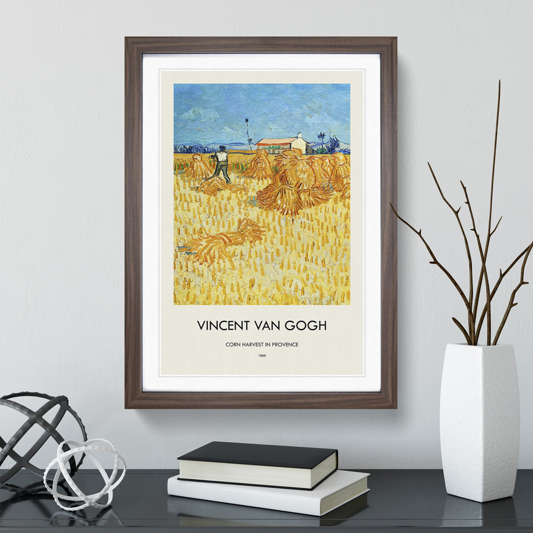Harvest in Provence by Vincent Van Gogh - Picture Frame Painting
