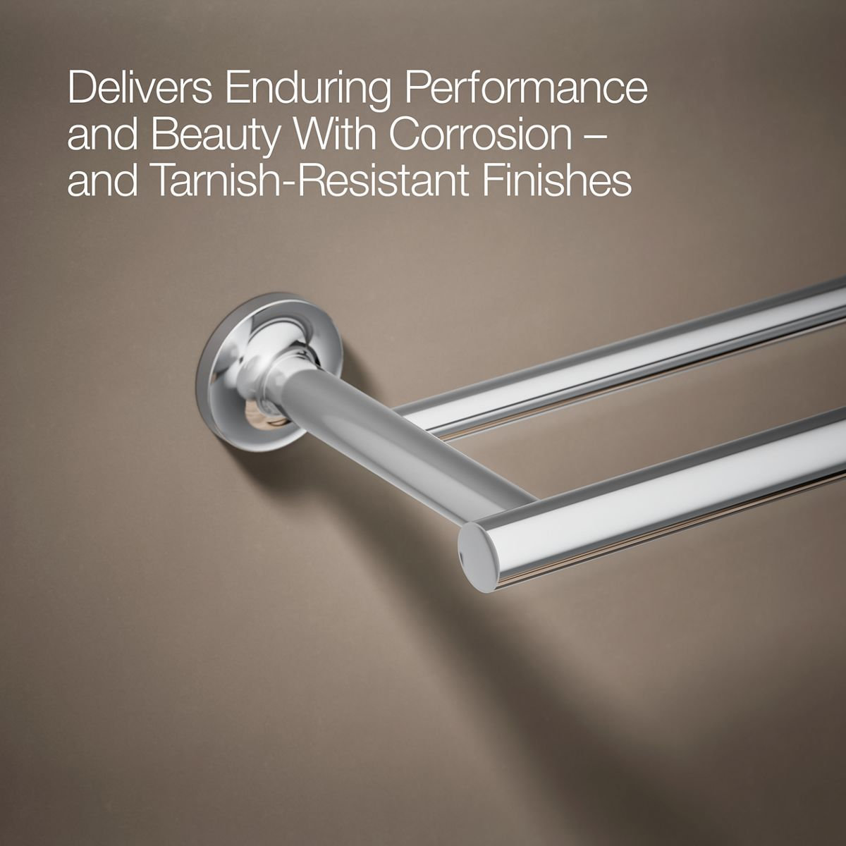 Purist Double 24" Wall Mounted Towel Bar, Polished Chrome