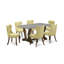 Ensemble de salle à manger 7 pièces comprenant une table rectangulaire à pieds en V et 6 chaises Parsons en lin Limelight multicolores-648921520