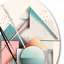 «Mid Century Pastel Mountains III», art mural rond géométrique abstrait sur métal-88599084