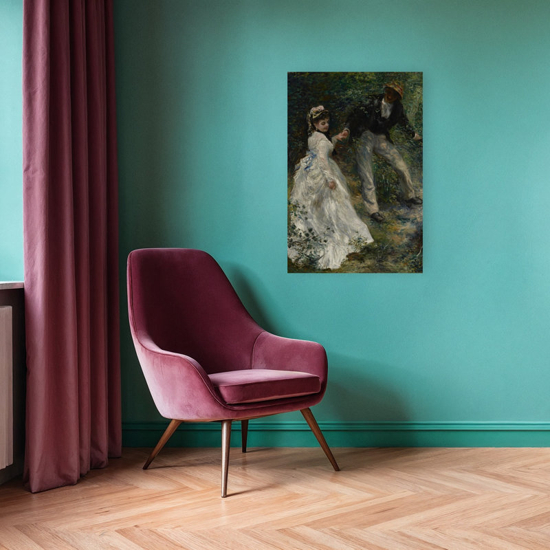 La Promenade, 1870, estampe d'art mural contemporain abstraite impressionniste, H 36 po x l 24 po