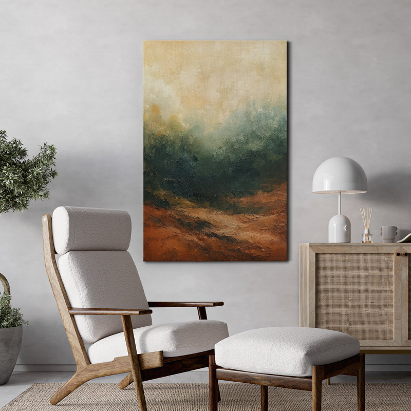 Toile, reproduction de paysage abstrait pour décoration de salon, H 36 po x l 24 po, Sans cadre, Toile tendue