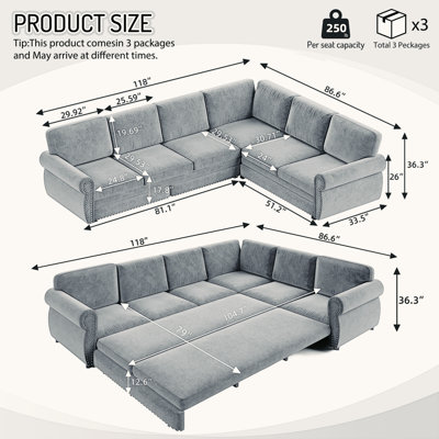 Upholstered 86.6 " Chenille Sofa