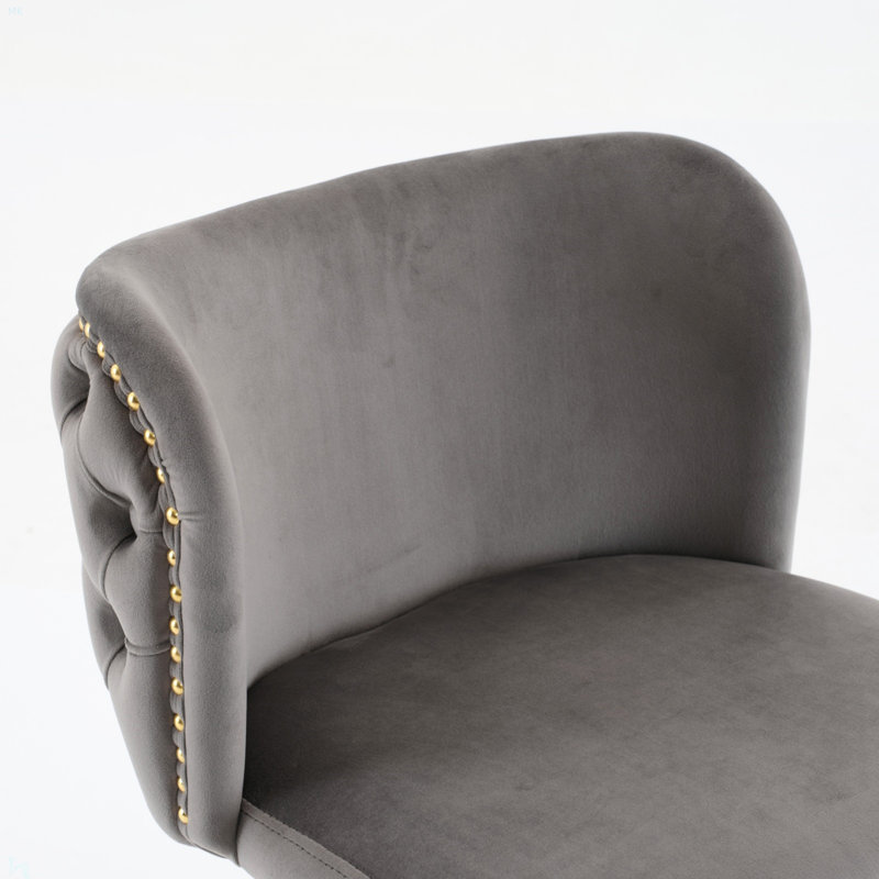 Tabourets de bar rembourrés en velours Classic, Gris