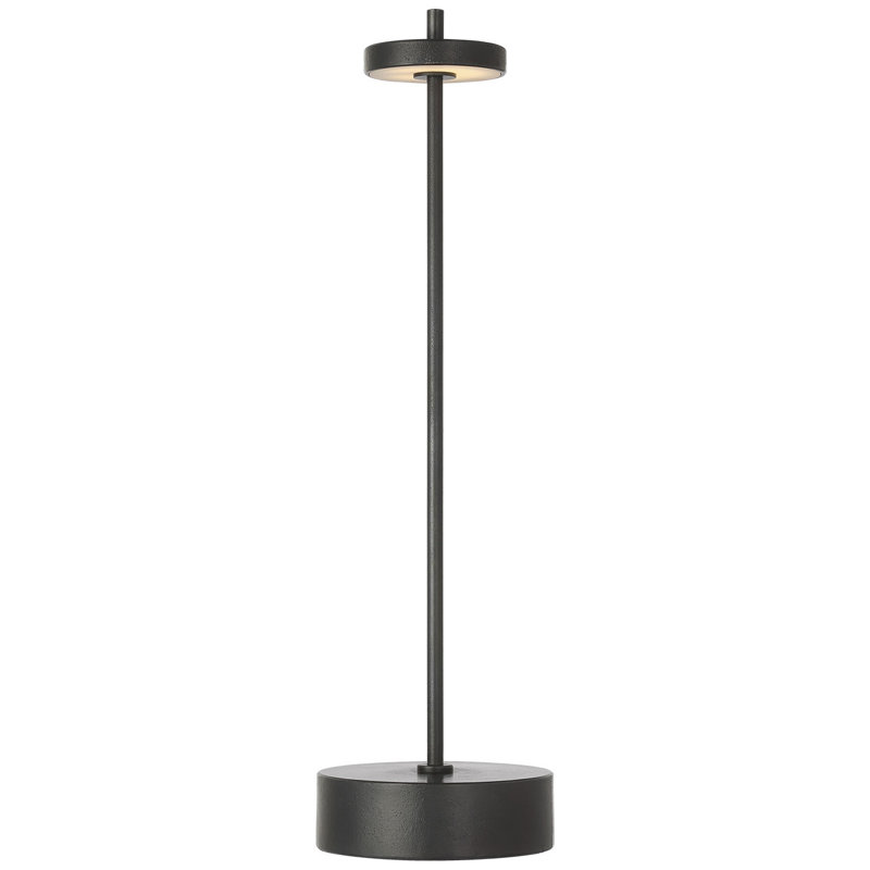 Kelly Wearstler Sene Rechargeable Table Lamp, 12.25" H x 3.25" W x 3.25" D, Black, 1.5 W